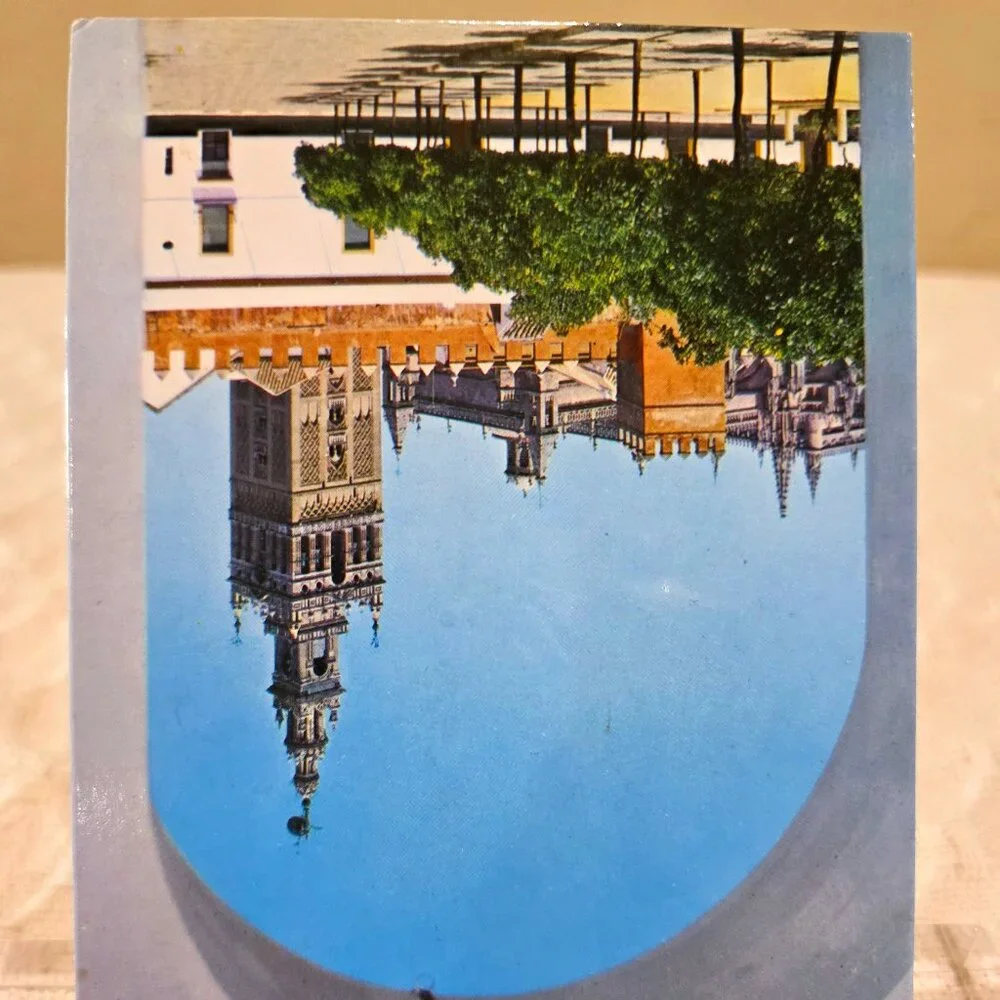Vintage Sevilla Castle Alcazar Banner Court La Giralda Spain Spanish Postcard